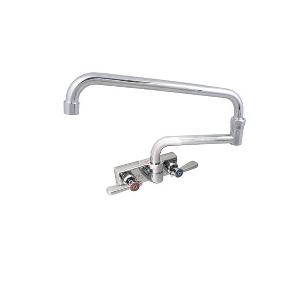 Bk Resources Evolution 4" Splash Mount Stainless Steel Faucet, 18" Swing Spout EVO-4SM-18 - main